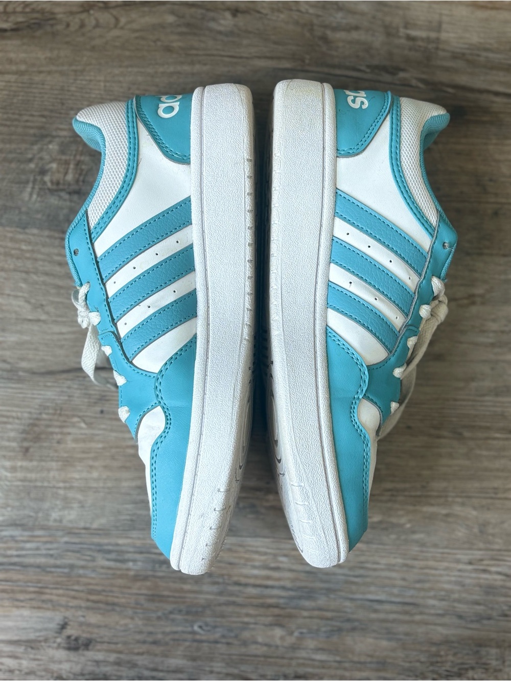 adidas Hoops 3.0 Women’s Size 7 White Light Blue Sneakers - Picture 2 of 5